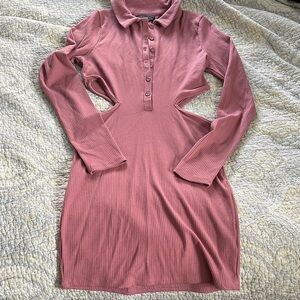 Urban Outfitters Mauve Long Sleeve Dress